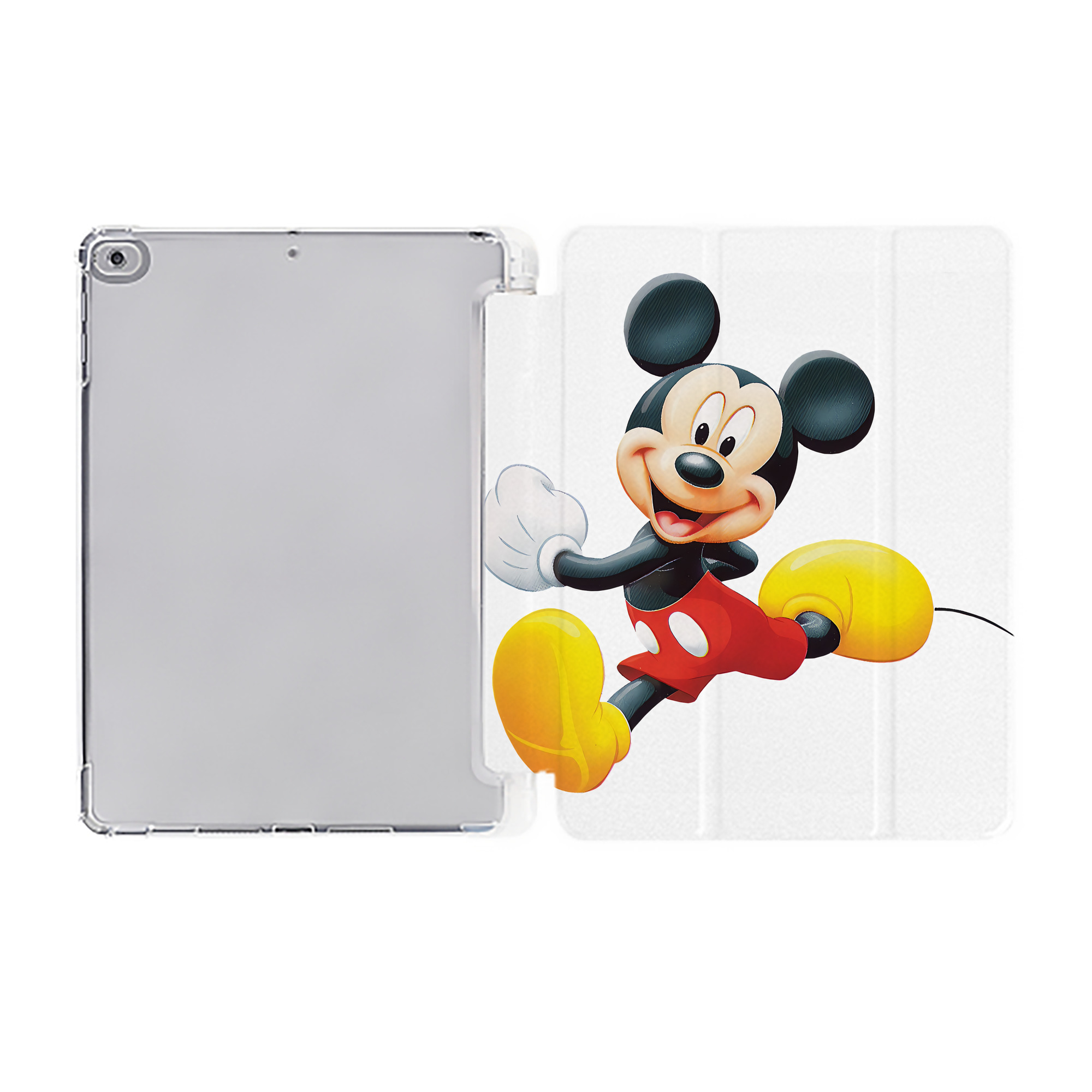 ミッキーマウス Mickey Mouse IPad ケース ペン収納付き 三つ折りスタンド PUレザー×シリコン 対応機種9.5/10.5/10.9インチ